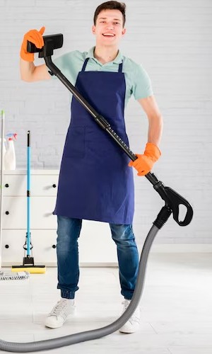man with vacuum